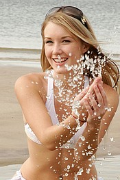 Teen model Jewel gets an ass full of sand at the beach from Private School Jewel